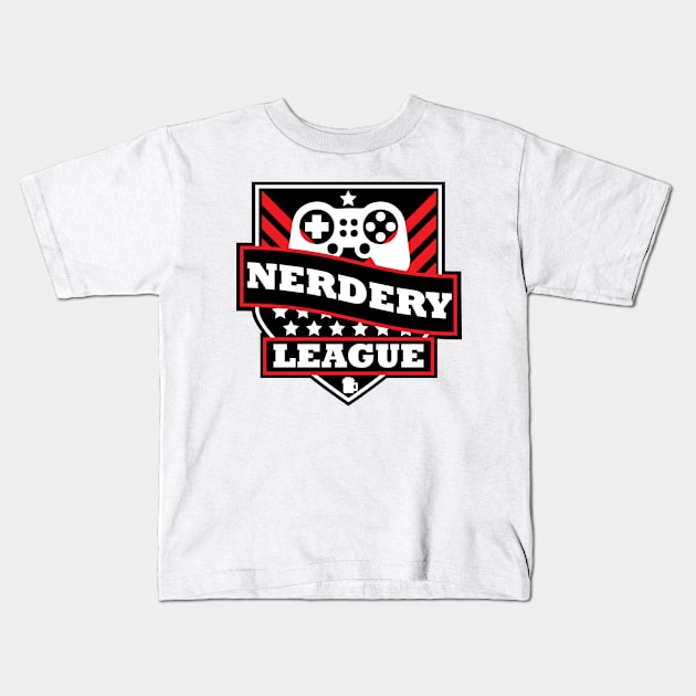 Nerdery League Black/Red Kids T-Shirt by commandrando